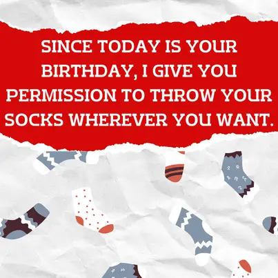 funny birthday message husband socks