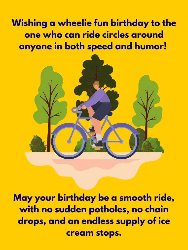 Birthday Message for Bicycle Rider