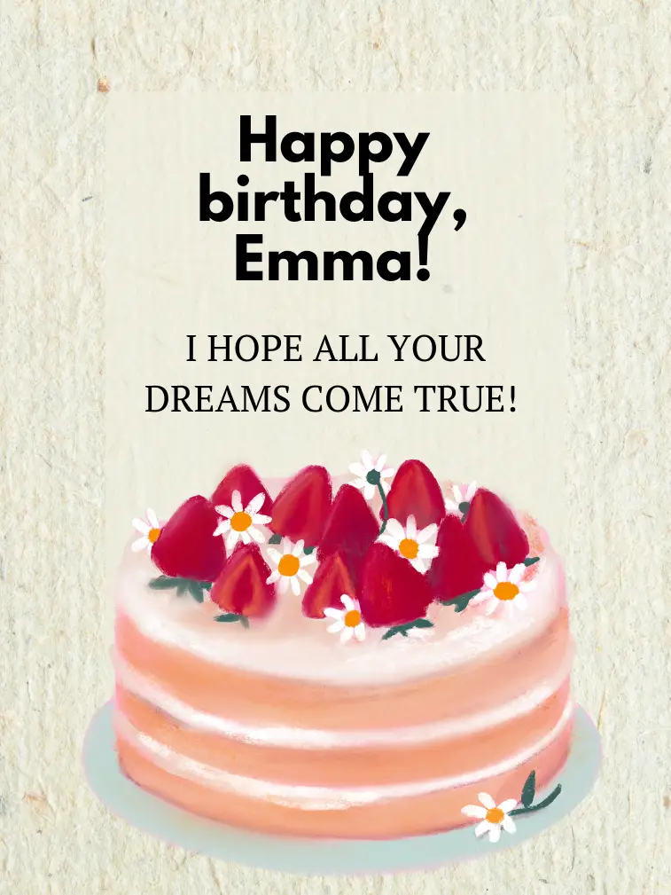 Birthday Card with Cake for Emma