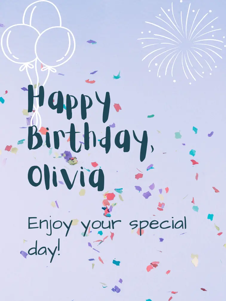 Birthday Message Olivia 20-30 age