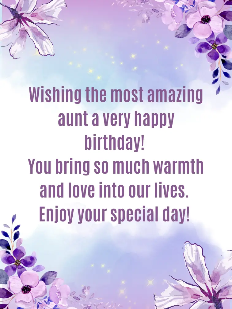 Birthday Wish for Aunt