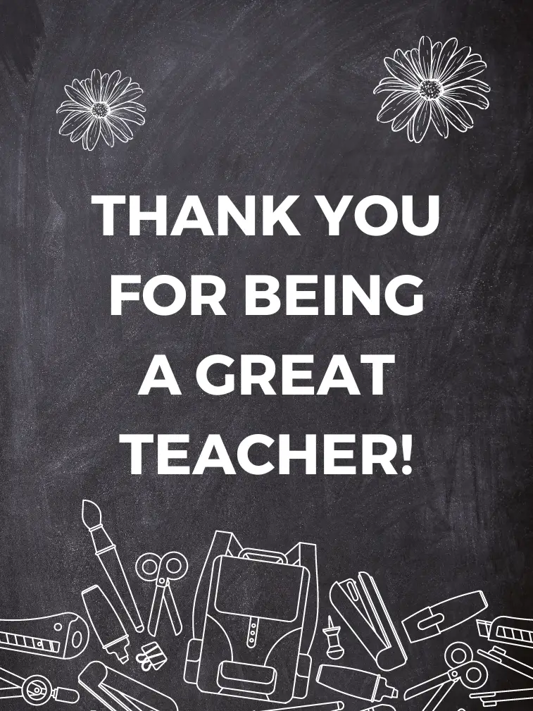 Thank you for being a great teacher