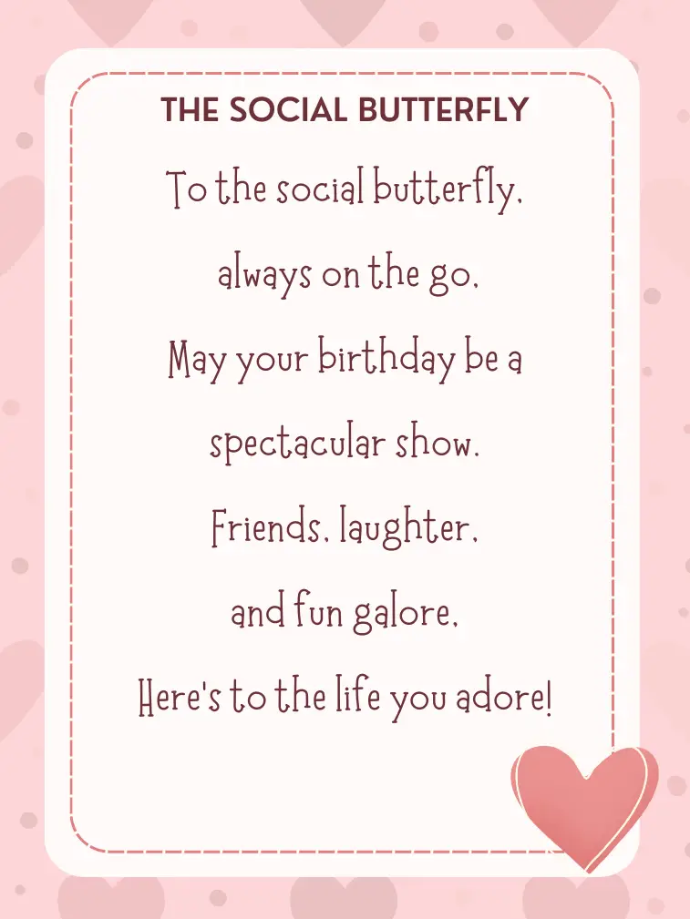 The Social Butterfly Funny Poem